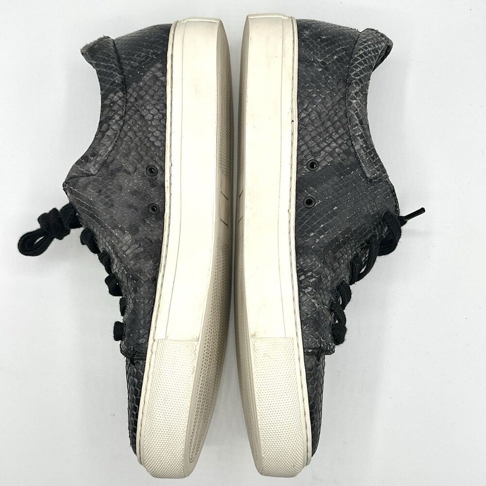 ZADIG & VOLTAIRE Shoes Black Python Snake Skin Leather Sneakers Size 41 / US 10 - Picture 6 of 11